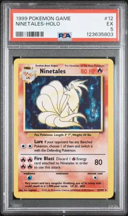 Ninetales #12 PSA 5 1999 Pokemon Game Holo - Image 1