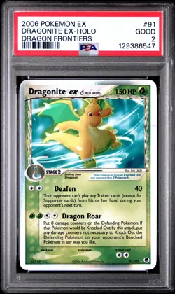 2006 Pokemon Ex Dragon Frontiers #91 Dragonite Ex Holo PSA 2 GOOD RARE GRADE! - Image 1