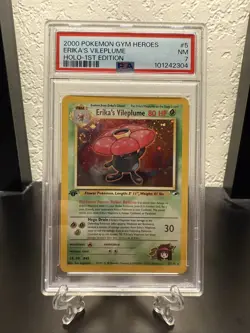 2000 POKEMON GYM HEROES HOLO-1ST ED #5 ERIKA'S VILEPLUME PSA 7 - Image 1