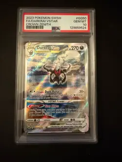 2023 POKEMON SWORD & SHIELD CROWN ZENITH #GG50 FULL ART/DARKRAI VSTAR PSA 10 - Image 1