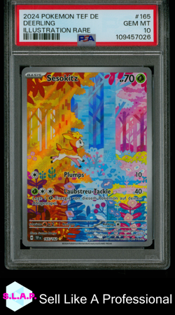 DEERLING ILLUSTRATION RARE POKEMON GERMAN TEF DE-TEMPORAL FORC3S 2024 165 PSA 10 - Image 1