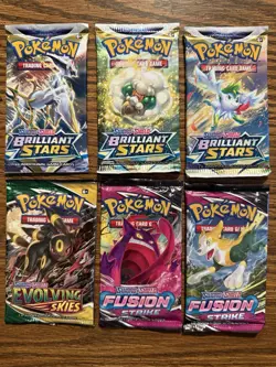 Pokemon TCG Mix Lot Of Sword And Shield Era Packs (6) New, Sealed, Unweighed - Image 2