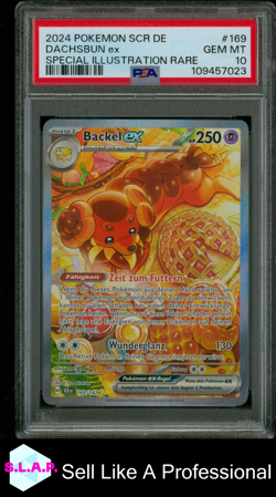 DACHSBUN EX SPECI4L ILL RARE POKEMON GER SCR STELLAR CROWN 2024 169 PSA 10 - Image 1