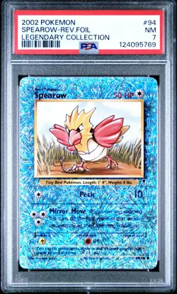 2002 POKEMON SPEAROW REVERSE FOIL LEGENDARY COLLECTION 94/110 PSA 7 - Image 1