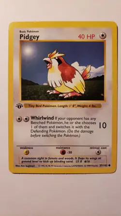 Pidgey 1st Edition Shadowless | Pokemon TCG Base Set | Excellent Condition - Image 2