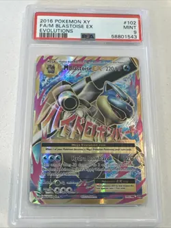 2016 Pokemon Xy Evolutions #102 M Blastoise Ex Evolutions PSA 9 - Image 1