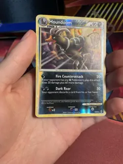 Pokemon Houndoom Reverse Holographic 10/95 Undaunted Heavily Played - Image 3