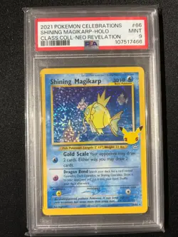 Pokemon 2021 Shining Magikarp 66/64 Celebrations Classic Collection PSA 9 Mint! - Image 1