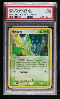 Metapod Reverse Foil Pokemon EX FireRed & LeafGreen PSA 9 MINT 2004 - Image 1