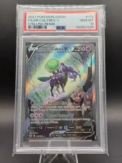 PSA 10 Shadow Rider Calyrex V Full Alt Art 172/198 Chilling Reign Pokemon - Image 1