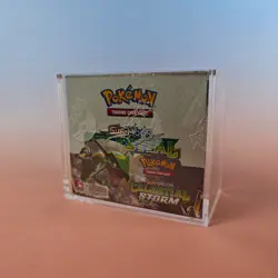 POKEMON SM CELESTIAL STORM BOOSTER BOX SEALED ACRYLIC OVP EN FOIL DAMAGED FRONT - Image 1