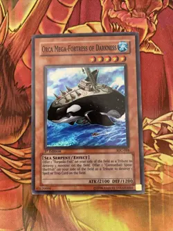1X ORCA MEGA-FORTRESS OF DARKNESS IOC-084 SUPER 1ST HEAVY PLAY DAMAGED YUGIOH - Image 1