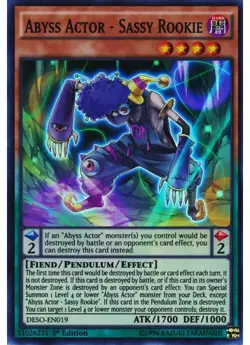 Yugioh - Abyss Actor - Sassy Rookie (Super Rare) (1st Edition) - DESO-EN019 P - Image 1