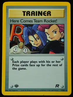 Here Comes Team Rocket! NM Trainer Pokemon Card - Image 1
