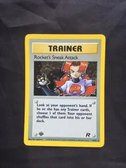 Pokemon Cards: Team Rocket 1st Edition Rare Holo: Rocket's Sneak Attack 16/82 - Image 1