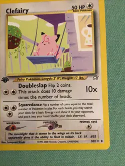 1st Edition Clefairy 30/111 Neo Genesis Pokemon Card. New - Image 5