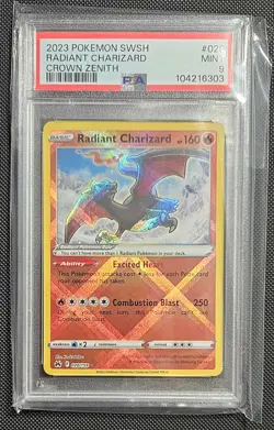 PSA 9 Radiant Charizard 020/159 Crown Zenith Holo Graded Pokemon Card - Image 1
