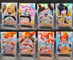 9x Set Cynthia, Marnie, Misty Fullart Trainer Anime Waifu Card Pokemon Karte - Image 1