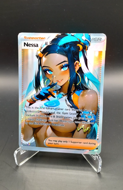 9x Set Cynthia, Marnie, Misty Fullart Trainer Anime Waifu Card Pokemon Karte - Image 2