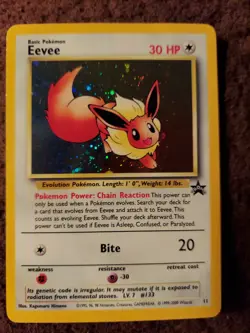 POKEMON CARD EEVEE BLACK STAR HOLOGRAPHIC -FOIL PROMO 12 RARE - Image 1