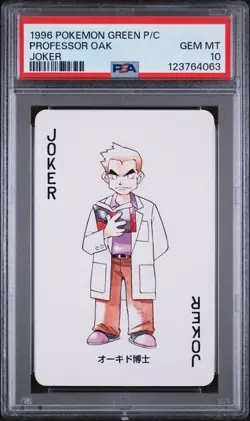 PSA 10 GEM MINT 1996 Pokemon Green Playing Card Professor Oak Joker - Image 1