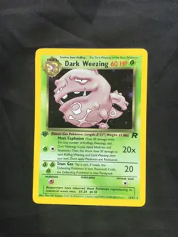Pokemon Cards: Team Rocket 1st Edition Rare Holo: Dark Weezing 14/82 - Image 1