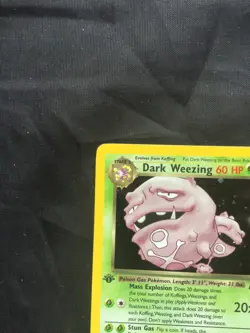 Pokemon Cards: Team Rocket 1st Edition Rare Holo: Dark Weezing 14/82 - Image 3