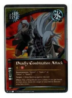 Naruto CCG RARE FOIL Deadly Combination Attack 424 near mint condition card - Image 1