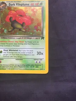 Pokemon Cards: Team Rocket 1st Edition Rare Holo: Dark Vileplume 13/82 - Image 5