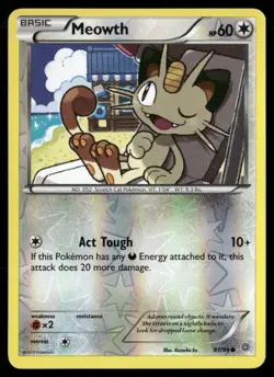 2015 Ancient Origins Set Pokemon Card 061 Meowth Reverse Foil LP - Image 1