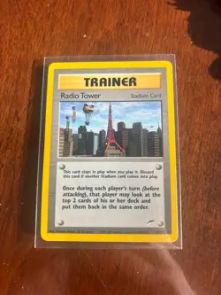 Radio Tower 95/105 Neo Destiny Vintage Near Mint Pokemon Trainer Stadium Card - Image 1