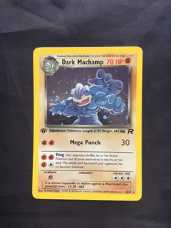 Pokemon Cards: Team Rocket 1st Edition Rare Holo: Dark Machamp 10/82 - Image 1