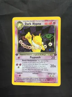 Pokemon Cards: Team Rocket 1st Edition Rare Holo: Dark Hypno 9/82 - Image 1