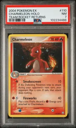PSA 7 Charmeleon 110/109 *SWIRL* Secret Rare Team Rocket Returns Pokemon Card - Image 1