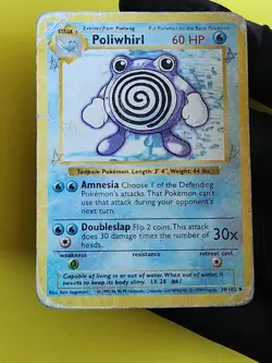 Pokemon Poliwhirl 38/102 Base Set Shadowless Regular Water Vintage TCG Card - Image 1