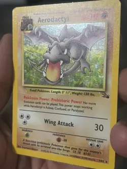 Pokemon TCG Aerodactyl Holo Rare Card 1/62 Fossil Unlimited LP/MP Condition - Image 2
