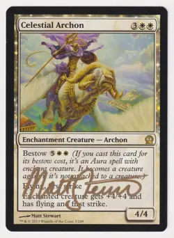 Gold Signed Celestial Archon HP Theros Artist Matt Stewart 2013 WOTC MTG Magic! - Image 1