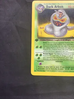 Pokemon Cards: Team Rocket 1st Edition Rare: Dark Arbok 19/82 - Image 5