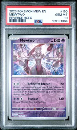 2023 POKEMON MEW EN-151 REVERSE HOLO #150 MEWTWO PSA 10 - Image 1