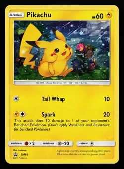 Pikachu SM86 Cosmos Holo Black Star Promo Pokemon Card - Image 1