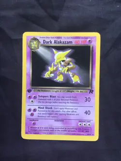 Pokemon Cards: Team Rocket 1st Edition Rare: Dark Alakazam 18/82 - Image 1