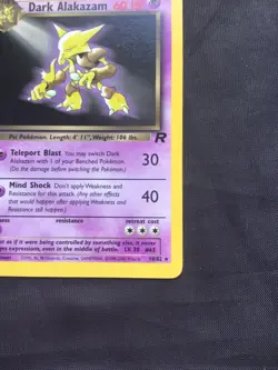 Pokemon Cards: Team Rocket 1st Edition Rare: Dark Alakazam 18/82 - Image 4
