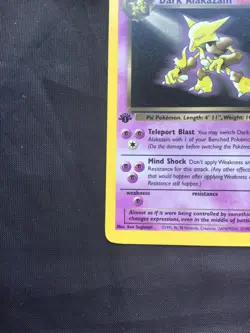 Pokemon Cards: Team Rocket 1st Edition Rare: Dark Alakazam 18/82 - Image 5