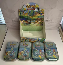 4x Celebrations Pokemon TCG 25th Anniversary Mini Tins - With Display Box - Image 1