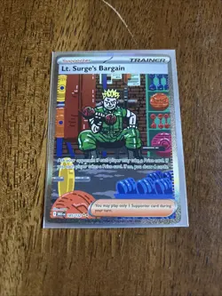 Lt. Surge's Bargain 185/132 Special Illustration Rare Pokemon Mega Evolution NM - Image 1