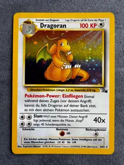 1999-2000 Pokemon DRAGORAN HOLO Half Swirl Fossil 4/62 WOTC DE - Image 1