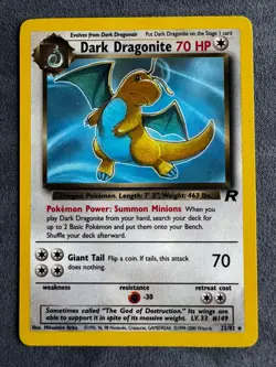 1999-2000 Pokemon DARK DRAGONITE NON HOLO Team Rocket 22/82 WOTC EN - Image 1