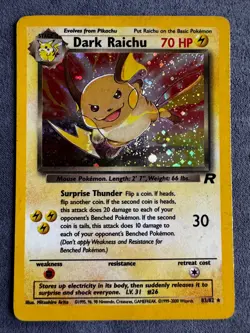 1999-2000 Pokemon DARK RAICHU HOLO Swirl Team Rocket 83/82 WOTC EN - Image 1