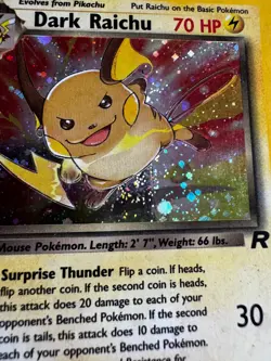 1999-2000 Pokemon DARK RAICHU HOLO Swirl Team Rocket 83/82 WOTC EN - Image 2