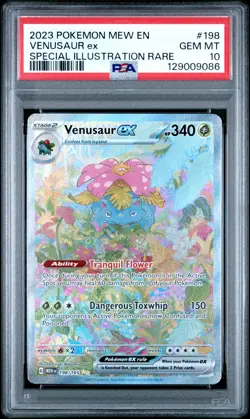 2023 POKEMON MEW EN-151 SPECIAL ILLUSTRATION RARE #198 VENUSAUR EX PSA 10 - Image 1